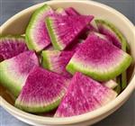 Watermelon radish cut into slices